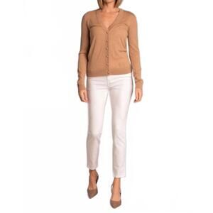 NEW N°21 long sleeve v-neck cardigan in mouline